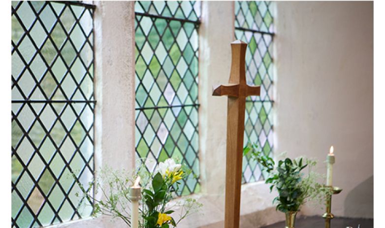 Image showing the East window and altar cross
